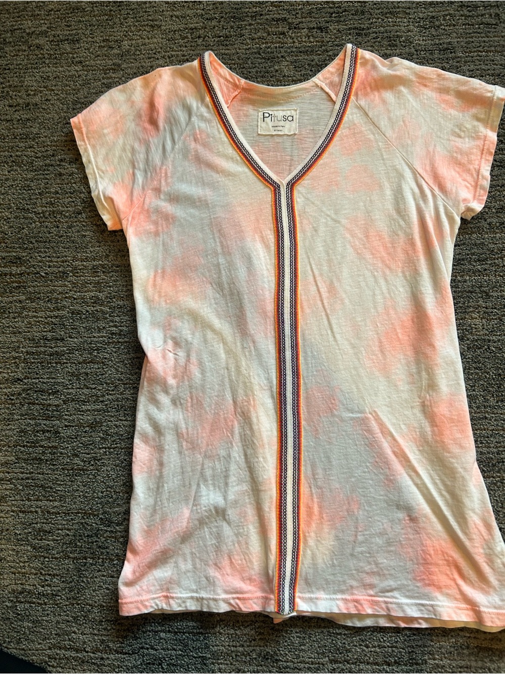 Pitusa Pastel Tie-Dye V-Neck Cover Up (size 8)